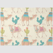 ラクダ模様，サボテン模様，砂漠プリント 薄葉紙 (正面)
