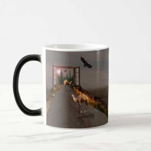 ラクダ歩くトワンダーランド モーフィングマグカップ (左)