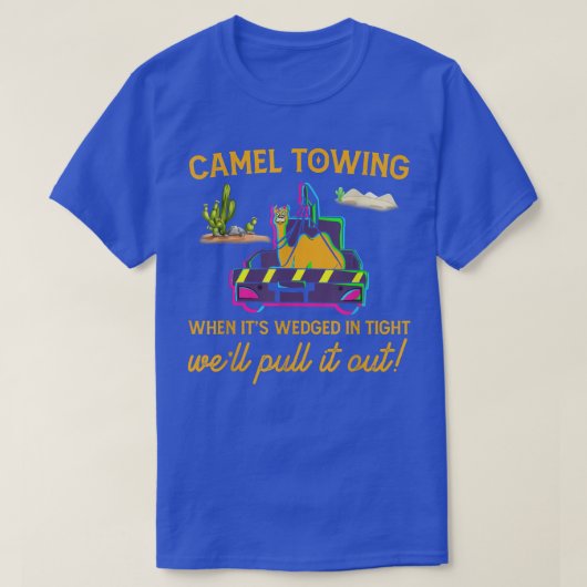 ラクダ牽引シャツ牽引トラックおもしろい大人ユーモアカム Tシャツ (デザイン正面)