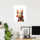 ラクダ砂漠動物ポートレート ポスター (ホームオフィス)