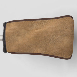 ラクダ色のレザーの背景 ゴルフヘッドカバー