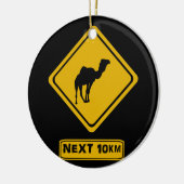 ラクダ道路標識 セラミックオーナメント (左)