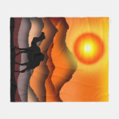 ラクダ4 フリースブランケット (正面(横))