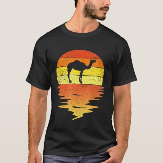ラクダ70年代の夕焼け ラクダ Tシャツ (正面)