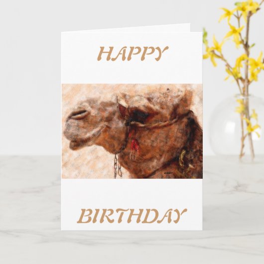 ラクダ カード (黄色い花)