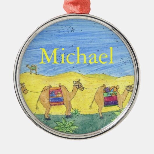 ラクダ・キリスト・マス装飾 メタルオーナメント (正面)