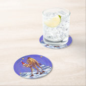 ラクダ・クリスマス ラウンドペーパーコースター (インサイチュ)