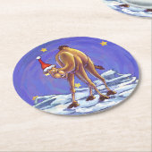 ラクダ・クリスマス ラウンドペーパーコースター (アングル)