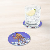 ラクダ・クリスマス ラウンドペーパーコースター (インサイチュ)