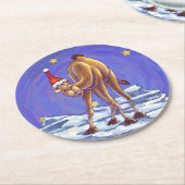 ラクダ・クリスマス ラウンドペーパーコースター (アングル)