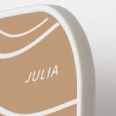 ラクダ・ブラウンモダン波パーソナライズされた ピックルボールラケット (左詳細)