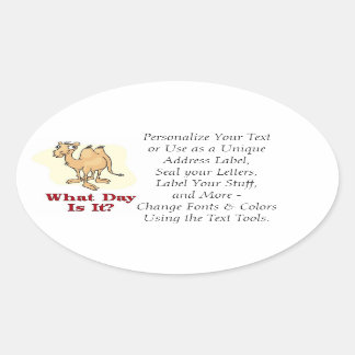 ラクダ – 今日は何日？ 楕円形シール
