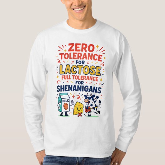 ラクトースのゼロ公差おもしろい Tシャツ (正面)