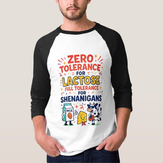 ラクトースのゼロ公差おもしろい Tシャツ (正面)