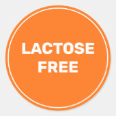 ラクトースを含まないアレルギー安全な料理クラシックラウンド ラウンドシール (正面)