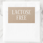 ラクトースフリー アレルギー対応 安全な料理 長方形シール (バッグ)