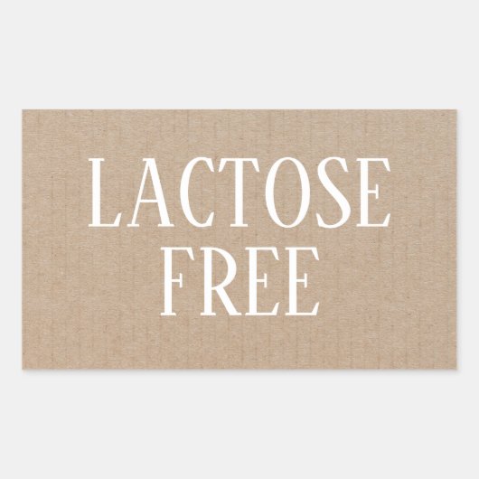 ラクトースフリー アレルギー対応 安全な料理 長方形シール (正面)