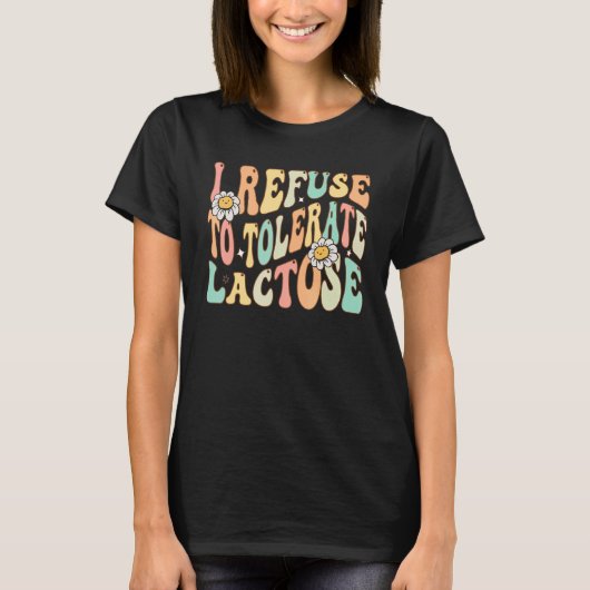 ラクトース不耐症Qを我慢しない Tシャツ (正面)