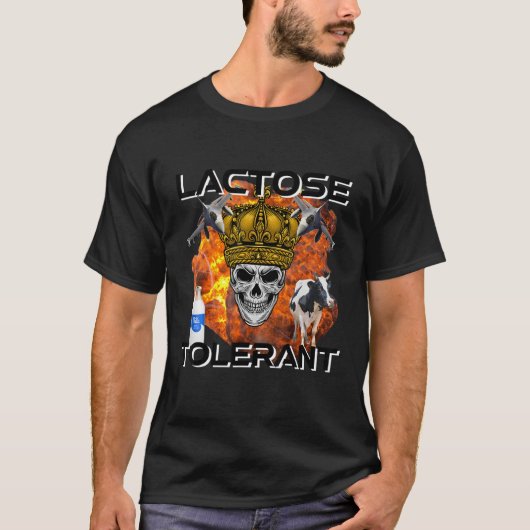 ラクトース耐性おもしろいトレンディーミーム Tシャツ (正面)
