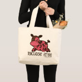 ラクトーゼの自由なピンク牛 ラージトートバッグ (正面(商品))