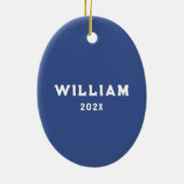 ラクパーソナライズされたエットボール2023クリスマス セラミックオーナメント (裏面)