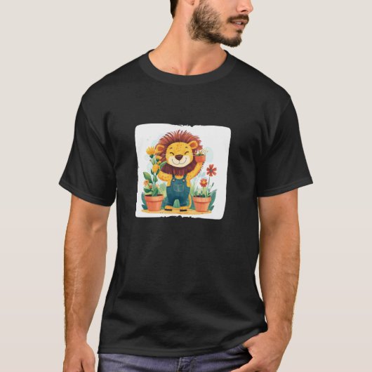 ラクラクガーデニングライオン Tシャツ (正面)