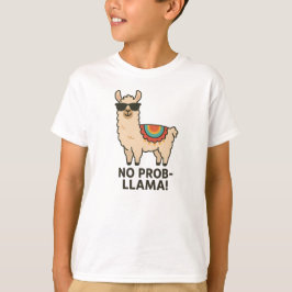 ラクラク・ラマ おしゃれベージュのラマ デザイン Tシャツ