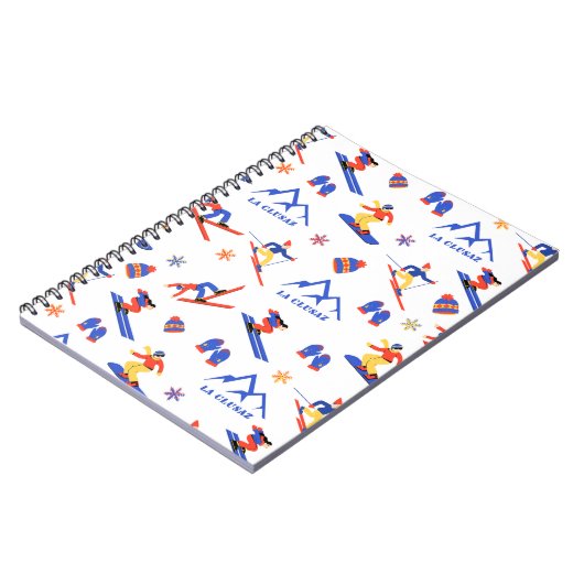 ラクラズフランスキースノーボードパターン ノートブック (左側)