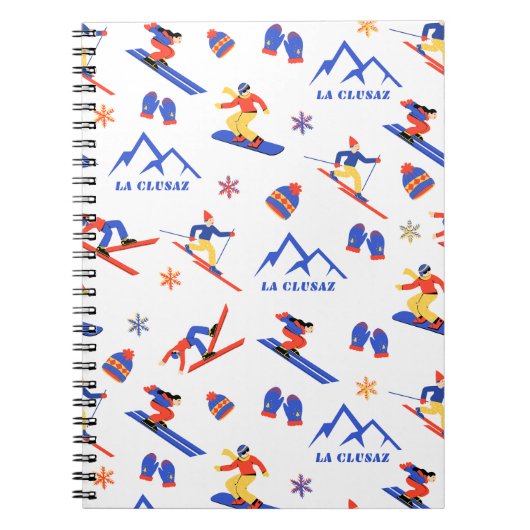 ラクラズフランスキースノーボードパターン ノートブック (正面)