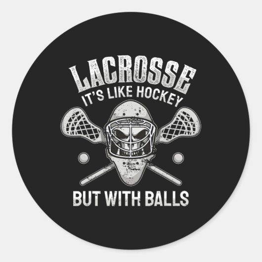 ラクロスおもしろいことわざプレーヤーチームトレーナーラクロス ラウンドシール (正面)