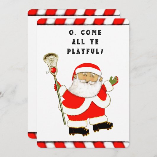 ラクロスおもしろいクリスマス シーズンカード (正面/裏面)