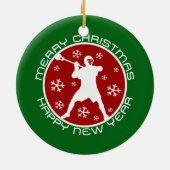 ラクロスのクリスマスのオーナメント セラミックオーナメント (裏面)