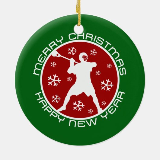 ラクロスのクリスマスのオーナメント セラミックオーナメント (裏面)