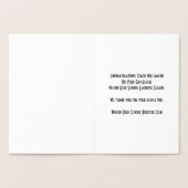 ラクロスのコーチかスポンサーは宴会カード感謝していしています 箔カード (内部)