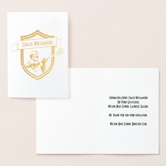 ラクロスのコーチかスポンサーは宴会カード感謝していしています 箔カード (ディスプレー)