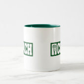 ラクロスのコーチ-緑 ツートーンマグカップ (中央)