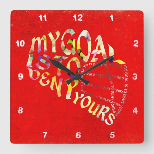 ラクロスのゴールキーパーのマスクの単語の芸術の時計 スクエア壁時計 (正面)