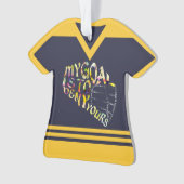 ラクロスのゴールキーパー名前をカスタムする及び数オーナメント オーナメント (正面)