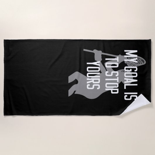 ラクロスのゴールキーパー-私のゴールはあなたのをストップです ビーチタオル (正面)