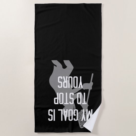 ラクロスのゴールキーパー-私のゴールはあなたのをストップです ビーチタオル (正面)