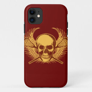 ラクロスのスカルのiphone 5の場合-赤 iPhone 11 ケース