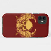 ラクロスのスカルのiphone 5の場合-赤 Case-Mate iPhoneケース (裏面(横))