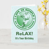 ラクロスのバースデー・カードを食べて下さい、眠らせて下さい、遊んで下さい カード (黄色い花)