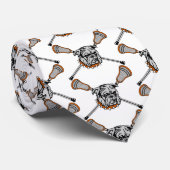 ラクロスのブルドッグのマスコットのオレンジタイ ネクタイ (ロール)