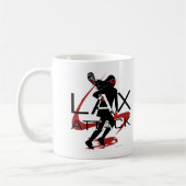 ラクロスの女の子のLAXの攻撃の赤 コーヒーマグカップ (左)