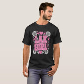 ラクロスの少女ラクロススティックプレーヤー母ゴールキーパー妻女性 Tシャツ (正面フル)