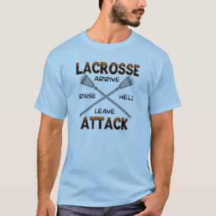 ラクロスの攻撃のArriveRaiseHellLeaveのTシャツ Tシャツ