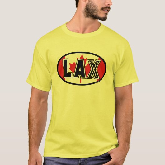 ラクロスの旗のカナダのTシャツ Tシャツ (正面)