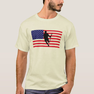 ラクロスの旗のIRockアメリカのTシャツ Tシャツ