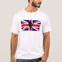 ラクロスの旗のIRockイギリスのTシャツ